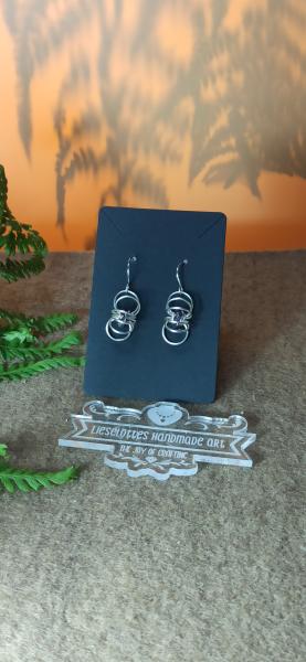 Ohrhänger Kupfer Spirale mit Perle rauch-lila 1